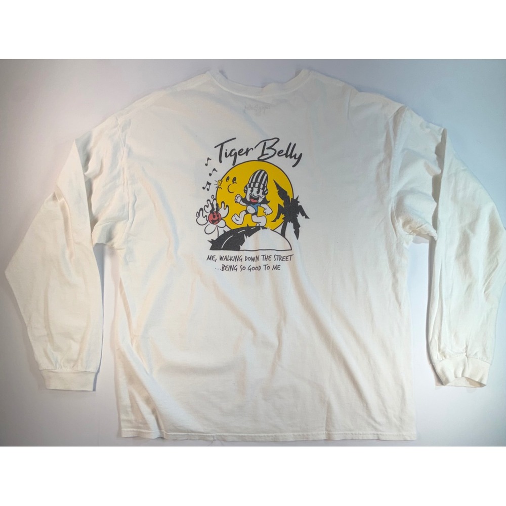 TigerBelly Podcast Bobby Lee White Long Sleeve Graphic T-Shirt Mens 2XL